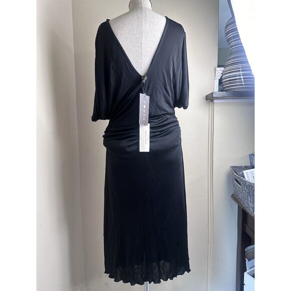 NWT PORTS 1961 Black Split Sleeve Silk Lined Ruched Waist Dress Sz XL $495 - Picture 9 of 15